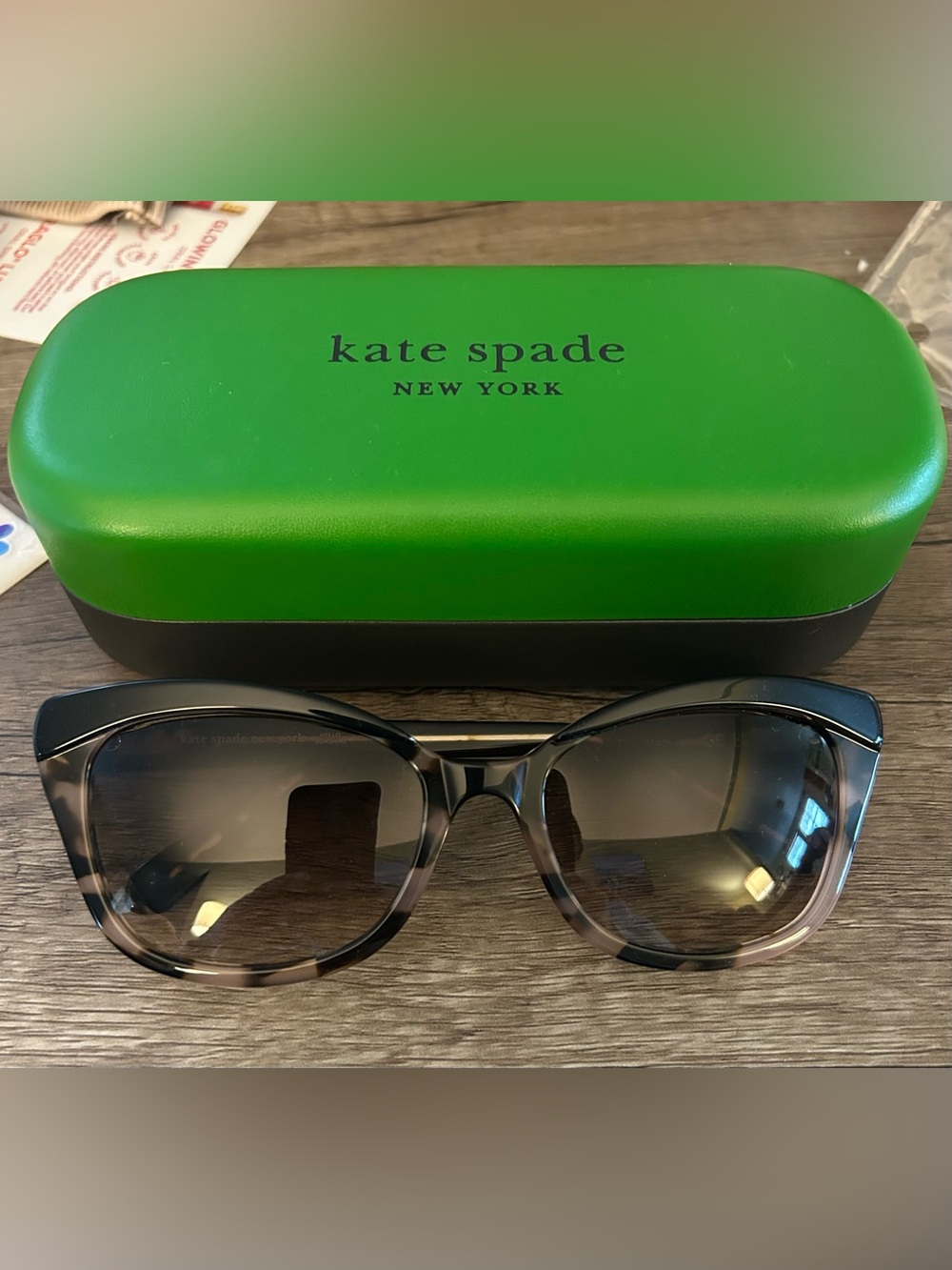 Kate Spade Hello Sunshine Amara Sunglasses in Black & Brown